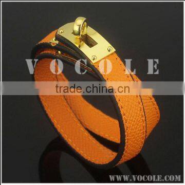 fashion orange genuine leather bracelet