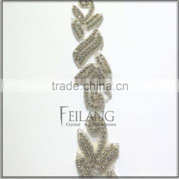 Crystal Rhinestone Applique Trim for Wedding Bridal Dress photo-2