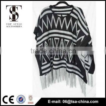 2014 hot Customized design acrylic tassels geometry shawl