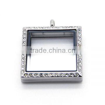 Different designs square shaped 316l stainless steel locket pendant jewelry locket pendants blank locket pendant LP9242