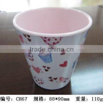 Melamine nice design pink melamine cup