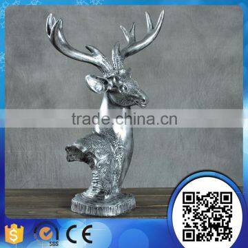 Wholesale home decoration animal crafts resin deer head sculpture with carve pattern                        
                                                                                Supplier's Choice