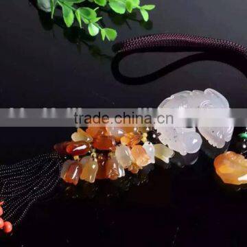 Natural chalcedony car hanging pendants automotive decorations