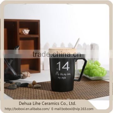 High quality cheap custom Simple Glass Water Couple Cup With Handle