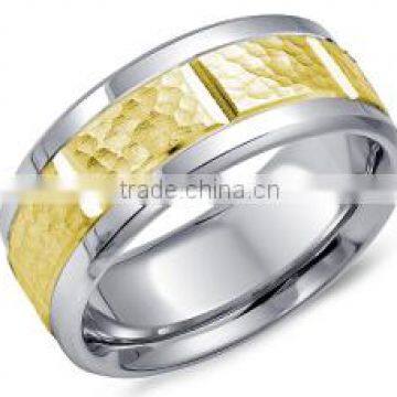 coolman Fashion Men Jewelry Tungsten Ring,yellow gold Tungsten Carbide Wedding Engagement Ring CMR-038-2