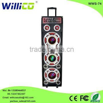 vibration active portable DJ speakers with light fm radio car rear light