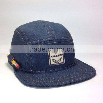 blank 5 panel denim snapback hat wholesale