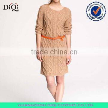 high grade fashion dress womens wool cable knit sweater dress