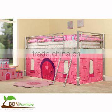 Metal girl's castle princess Mid-sleeper bed