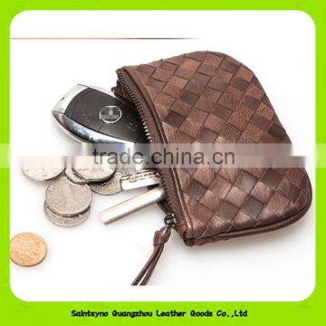 Beautiful Weave Pattern Wallet Women's leather coin purse mini zipper bag 16118