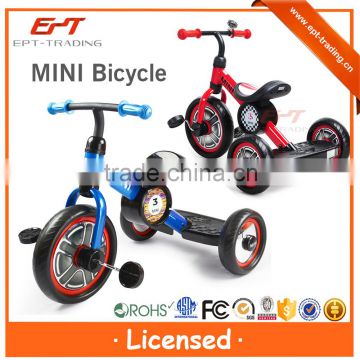 Top quality licensed 10" kids tricycle with back seat for sale