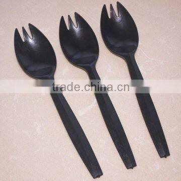 Custom Black Color Plastic Camping Spork