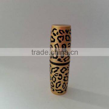 leopard printed aluminium empty lipstick case