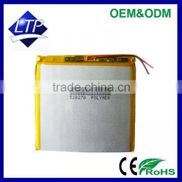 Good Quality Rechargeable 528278 lithium polymer battery pack 3.7V Li-polymer battery for tablet PC, PDA battery