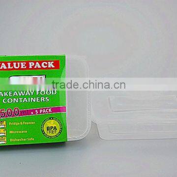 500ML RECT. TAKEAWAY FOOD CONTAINERS