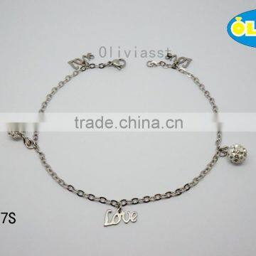 Olivia Jewelry Wholesale Fashion Anklets, Stainless Steel Anklet With Love For Women