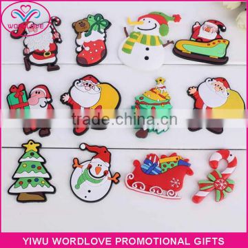 2016 Rubber 3D Christmas Design Soft PVC Souvenir Fridge Magnets