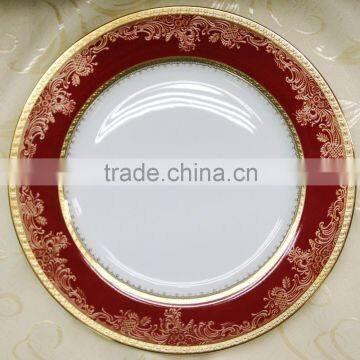 Porcelain dinnerware plate with kinds of sizes of round shape