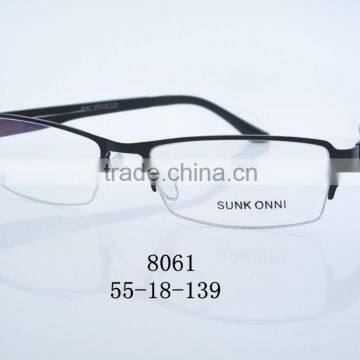2016 New Stylish Woman Metal Optic Glasses Half Rimless 8061