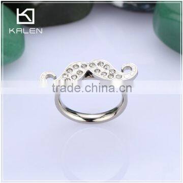 Kalen Jewelry hot sale beard with rhinestone stainless steel ring from China