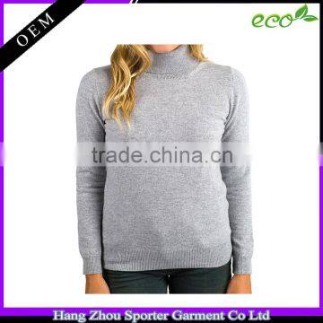 16FZCAS24 flat knitted turtle neck cashmere sweater women