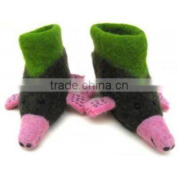 Handmade felt Milo Mole children shoes