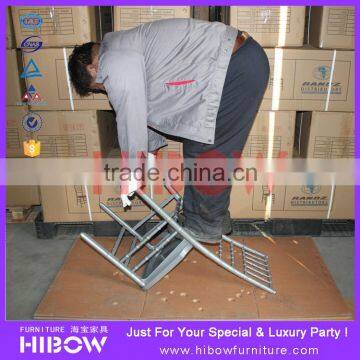 metal surface plastic rental chairs