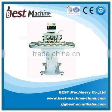 High Speed Energy Saving Four Color Pneumatic Pad Printing Machine With Conveyor