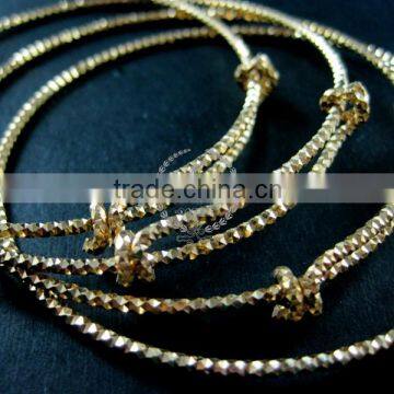 65mm Diameter Raw Brass Faceted Simple Adjustable Wiring Bracelet for Beading 1900085 photo-2