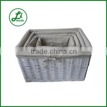 willow storage basket with liner