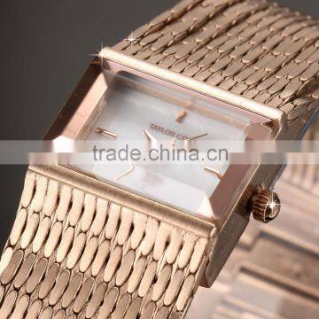 Elegant Rose Gold Analog Tassel Brass Bracelet Quartz Women Lady Watch