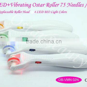 Vibrating Led zgts Derma Roller 75 Needles Eyes Beauty Roller