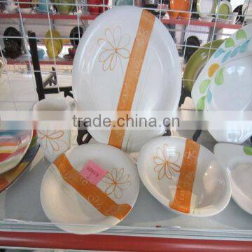 2013 fashion ceramic handpainted Circle Design kitchen crockery stoneware dinnerware sets