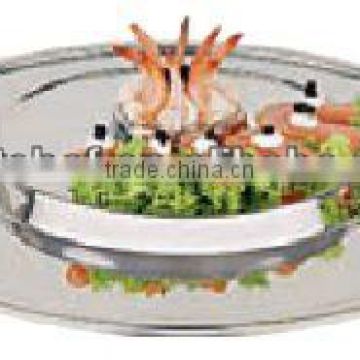 stainless steel Round Buffet/sushi tray