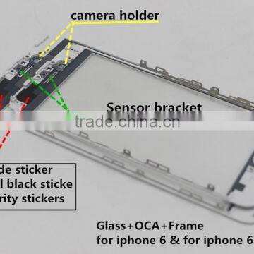 Camera holder & sensor bracket with front glass+ oca +frame for iphone 6s for iphone 6s plus