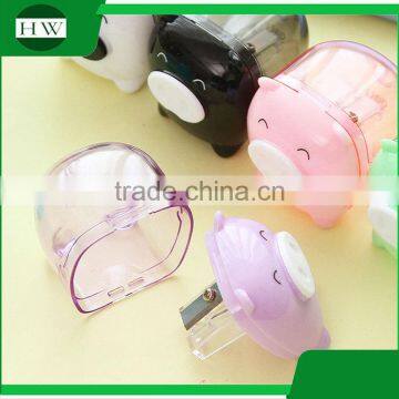 plastic colorful funny child cartoon pig pencil sharpener