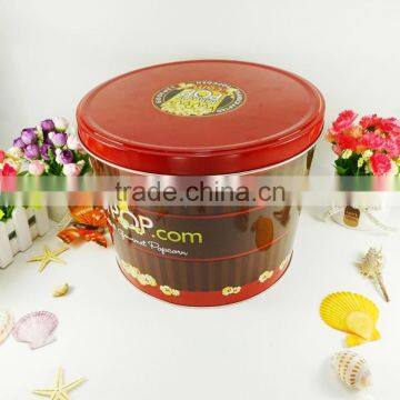 High quality popcorn bucket round metal tin barrel