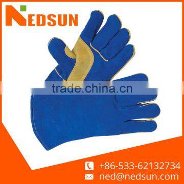 Welding reinforce safety split leather labour gloves