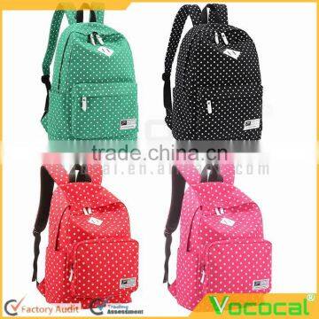 Cute Polka Dot Women Canvas Backpack Satchel Rucksack Schoolbag Leisure Travel Shoulder Bag