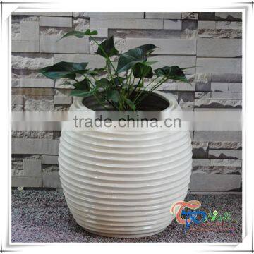 Ball Shaped Fiberglass Light Pot Outdoor Flower Large