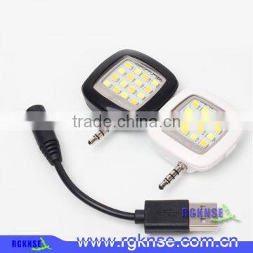 new products 2016 ABS Front Camera Flash, Extenal Mini Selfie led flash light with 16 led lights