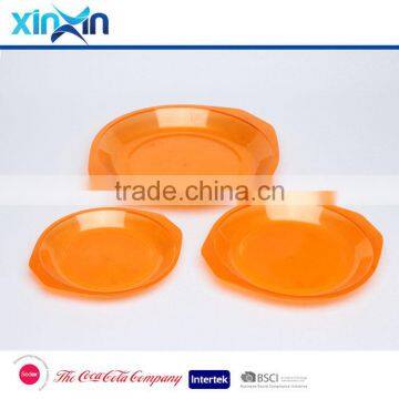 cheap plastic round plate with handle for bbq