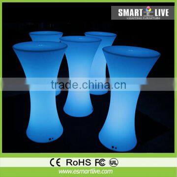 design LED commercial bar cocktail table/led table cocktail party furniture standing bar table