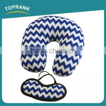 Toprank Colorful Stripes Printed Microbead Pillow And Eyemask Comfortable Neck Pillow Travel Set Sleeping Airline Travel Kit photo-4