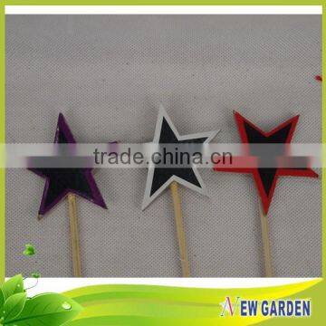 Decorative Painted Green Natural Bamboo Flower Pot Stick and Pendant photo-3