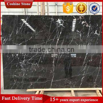 Polished Black Marble With White Grain, China Saint Laurent Marble photo-4