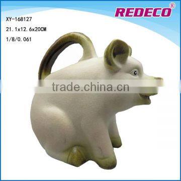 Indoor decorative ceramic pig shape watering can