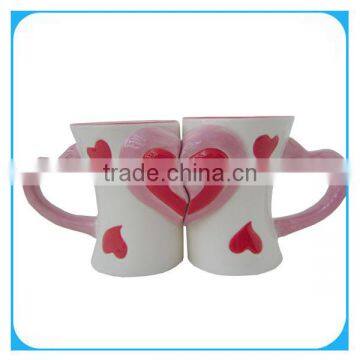 heart shape couple coffee mug