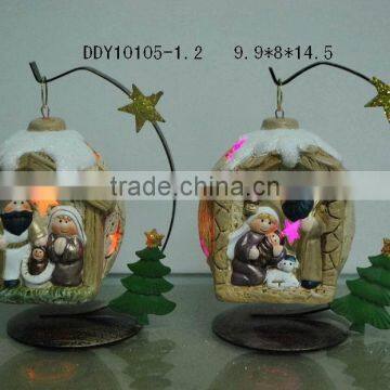 Ceramic Nativity Set With Lantern photo-2