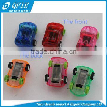 Funny plastic pull back transparent mini car toy for capsule